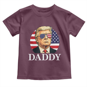 Patriotic Trump Daddy Toddler T Shirt American Flag Sunglasses TS02 Maroon Print Your Wear