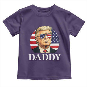 Patriotic Trump Daddy Toddler T Shirt American Flag Sunglasses TS02 Purple Print Your Wear