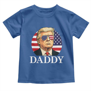 Patriotic Trump Daddy Toddler T Shirt American Flag Sunglasses TS02 Royal Blue Print Your Wear