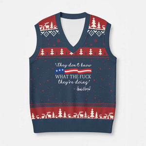 They Dont Know WTF They Are Doing V-Neck Knit Sweater Vest Red White Blue TS02 Navy Red Print Your Wear