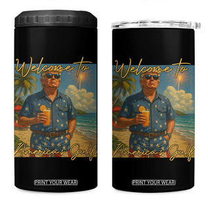 Welcome To Americas Gulf 4 in 1 Can Cooler Tumbler Funny Trump Americana Retro Summer Vibe TS02 One Size: 16 oz Black Print Your Wear