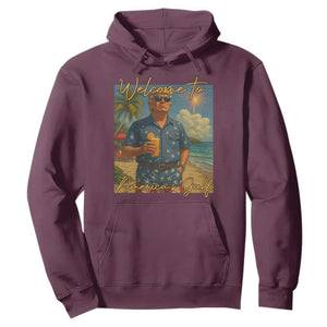 Welcome To Americas Gulf Hoodie Funny Trump Americana Retro Summer Vibe TS02 Maroon Print Your Wear
