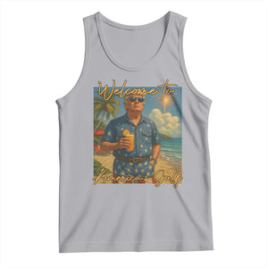 Welcome To Americas Gulf Tank Top Funny Trump Americana Retro Summer Vibe TS02 Athletic Heather Print Your Wear