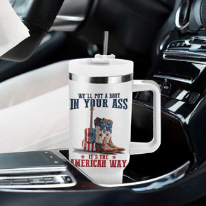 Funny Boot in Your Ass American Way Tumbler With Handle Patriotic Country Style USA Pride TS02 Print Your Wear