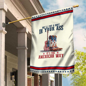 Funny Boot in Your Ass American Way Garden Flag Patriotic Country Style USA Pride TS02 Modern Beige Red Print Your Wear