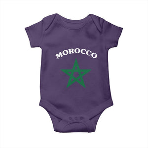Morocco Pride Flag Star Baby Onesie Patriotic Moroccan Heritage Souvenir TS02 Purple Print Your Wear