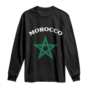 Morocco Pride Flag Star Long Sleeve Shirt Patriotic Moroccan Heritage Souvenir TS02 Black Print Your Wear