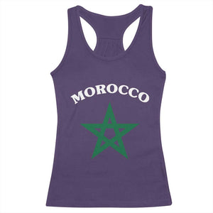 Morocco Pride Flag Star Racerback Tank Top Patriotic Moroccan Heritage Souvenir TS02 Purple Print Your Wear