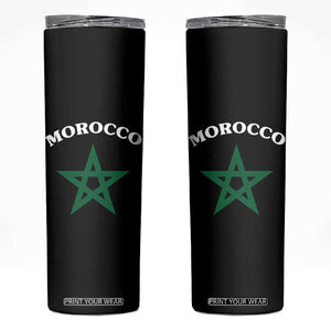 Morocco Pride Flag Star Skinny Tumbler Patriotic Moroccan Heritage Souvenir TS02 Black Print Your Wear