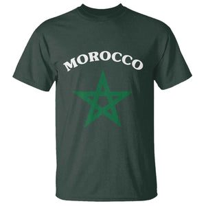 Morocco Pride Flag Star T Shirt Patriotic Moroccan Heritage Souvenir TS02 Dark Forest Green Print Your Wear