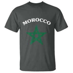 Morocco Pride Flag Star T Shirt Patriotic Moroccan Heritage Souvenir TS02 Dark Heather Print Your Wear