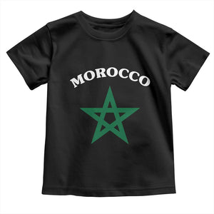 Morocco Pride Flag Star Toddler T Shirt Patriotic Moroccan Heritage Souvenir TS02 Black Print Your Wear
