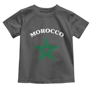 Morocco Pride Flag Star Toddler T Shirt Patriotic Moroccan Heritage Souvenir TS02 Dark Heather Print Your Wear