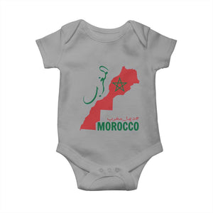 Morocco Map Dima Maghrib with Arabic Calligraphy Baby Onesie Maghreb Traditional Moroccan Roots Graphic TS02 Sport Gray Print Your Wear