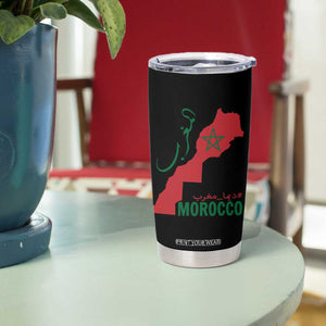 Morocco Map Dima Maghrib with Arabic Calligraphy Tumbler Cup Maghreb Traditional Moroccan Roots Graphic TS02 Print Your Wear
