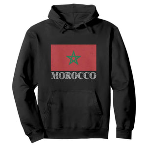 Vintage Morocco Flag Hoodie Patriotic Moroccan Pride TS02 Black Print Your Wear