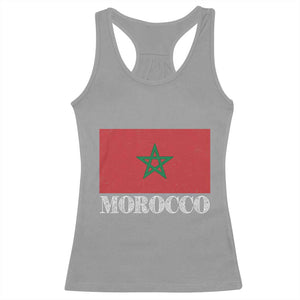 Vintage Morocco Flag Racerback Tank Top Patriotic Moroccan Pride TS02 Sport Gray Print Your Wear