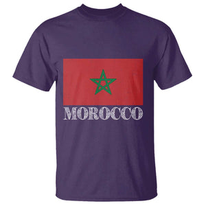 Vintage Morocco Flag T Shirt Patriotic Moroccan Pride TS02 Purple Print Your Wear