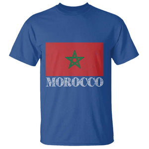 Vintage Morocco Flag T Shirt Patriotic Moroccan Pride TS02 Royal Blue Print Your Wear