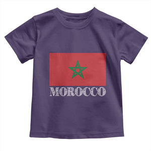 Vintage Morocco Flag Toddler T Shirt Patriotic Moroccan Pride TS02 Purple Print Your Wear