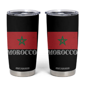 Vintage Morocco Flag Tumbler Cup Patriotic Moroccan Pride TS02 Black Print Your Wear