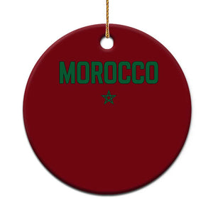 Morocco Star Flag Minimalist Moroccan Pride Ceramic Ornament TS02 1pc Red Print Your Wear
