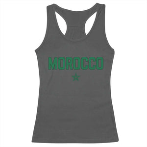 Morocco Star Flag Minimalist Moroccan Pride Racerback Tank Top TS02 Dark Heather Print Your Wear