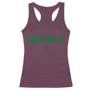 Morocco Star Flag Minimalist Moroccan Pride Racerback Tank Top TS02 Maroon Print Your Wear