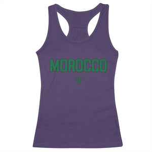 Morocco Star Flag Minimalist Moroccan Pride Racerback Tank Top TS02 Purple Print Your Wear