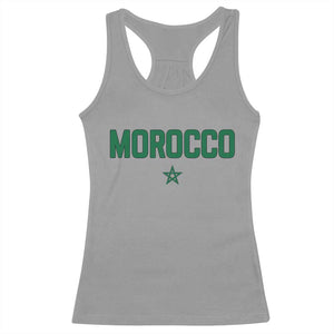 Morocco Star Flag Minimalist Moroccan Pride Racerback Tank Top TS02 Sport Gray Print Your Wear