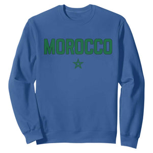 Morocco Star Flag Minimalist Moroccan Pride Sweatshirt TS02 Royal Blue Print Your Wear