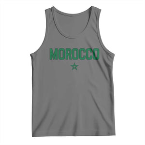 Morocco Star Flag Minimalist Moroccan Pride Tank Top TS02 Black Heather Print Your Wear