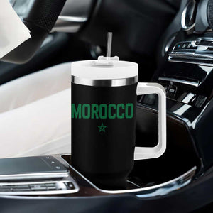 Morocco Star Flag Minimalist Moroccan Pride Tumbler With Handle TS02 Print Your Wear