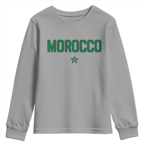 Morocco Star Flag Minimalist Moroccan Pride Youth Sweatshirt TS02 Sport Gray Print Your Wear