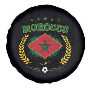Morocco Football Laurel Wreath Crest Graphic Spare Tire Cover Proud Moroccan Soccer Star Emblem Sports Fans TS02 Print Your Wear