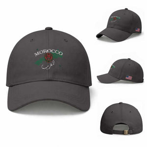 Morocco Lion Maghrib Moroccan Spirit Heritage Baseball Cap TS02 Baseball Cap Universal Fit Dark Gray Print Your Wear