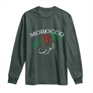 Morocco Lion Maghrib Moroccan Spirit Heritage Long Sleeve Shirt TS02 Dark Forest Green Print Your Wear