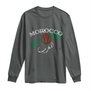 Morocco Lion Maghrib Moroccan Spirit Heritage Long Sleeve Shirt TS02 Dark Heather Print Your Wear