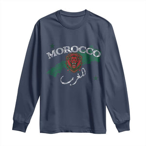 Morocco Lion Maghrib Moroccan Spirit Heritage Long Sleeve Shirt TS02 Navy Print Your Wear