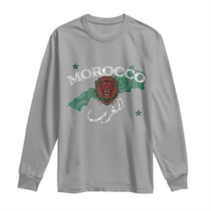 Morocco Lion Maghrib Moroccan Spirit Heritage Long Sleeve Shirt TS02 Sport Gray Print Your Wear