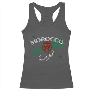 Morocco Lion Maghrib Moroccan Spirit Heritage Racerback Tank Top TS02 Dark Heather Print Your Wear