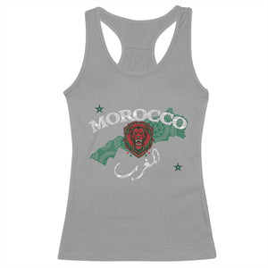 Morocco Lion Maghrib Moroccan Spirit Heritage Racerback Tank Top TS02 Sport Gray Print Your Wear