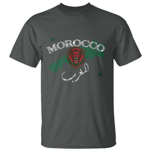 Morocco Lion Maghrib Moroccan Spirit Heritage T Shirt TS02 Dark Heather Print Your Wear