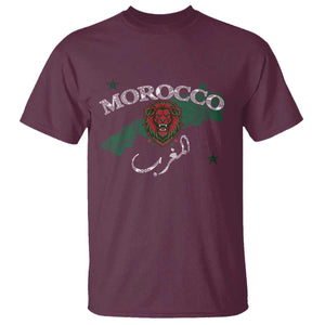 Morocco Lion Maghrib Moroccan Spirit Heritage T Shirt TS02 Maroon Print Your Wear
