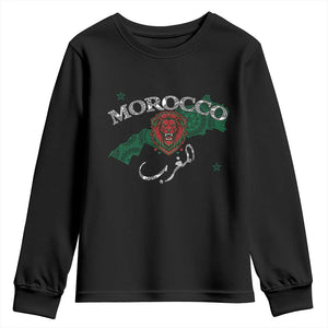 Morocco Lion Maghrib Moroccan Spirit Heritage Youth Sweatshirt TS02 Black Print Your Wear