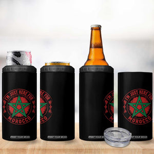 I'm Just Here for Morocco 4 in 1 Can Cooler Tumbler Funny Moroccan Pride Supporter Sports Fan TS02 Print Your Wear