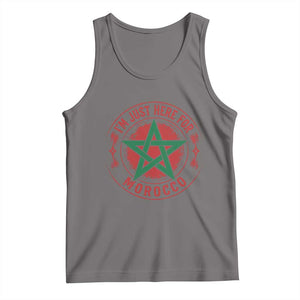 I'm Just Here for Morocco Tank Top Funny Moroccan Pride Supporter Sports Fan TS02 Deep Heather Print Your Wear