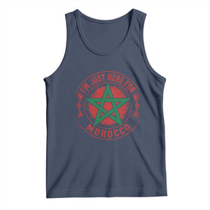 I'm Just Here for Morocco Tank Top Funny Moroccan Pride Supporter Sports Fan TS02 Navy Print Your Wear