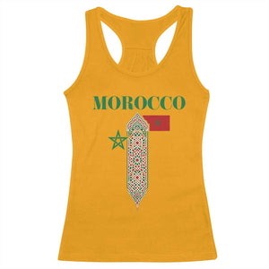 Traditional Moroccan Mosaic Archway Graphic Racerback Tank Top Morocco Architecture Tile Pattern TS02 Gold Print Your Wear