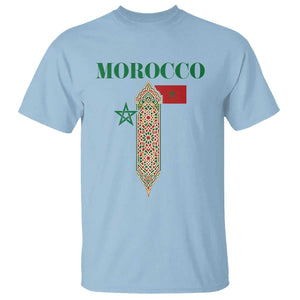 Traditional Moroccan Mosaic Archway Graphic T Shirt Morocco Architecture Tile Pattern TS02 Light Blue Print Your Wear